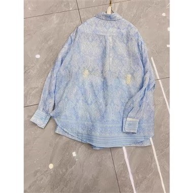 Kobiet jasnoniebieski Paisley Long - Zestawy rękawa